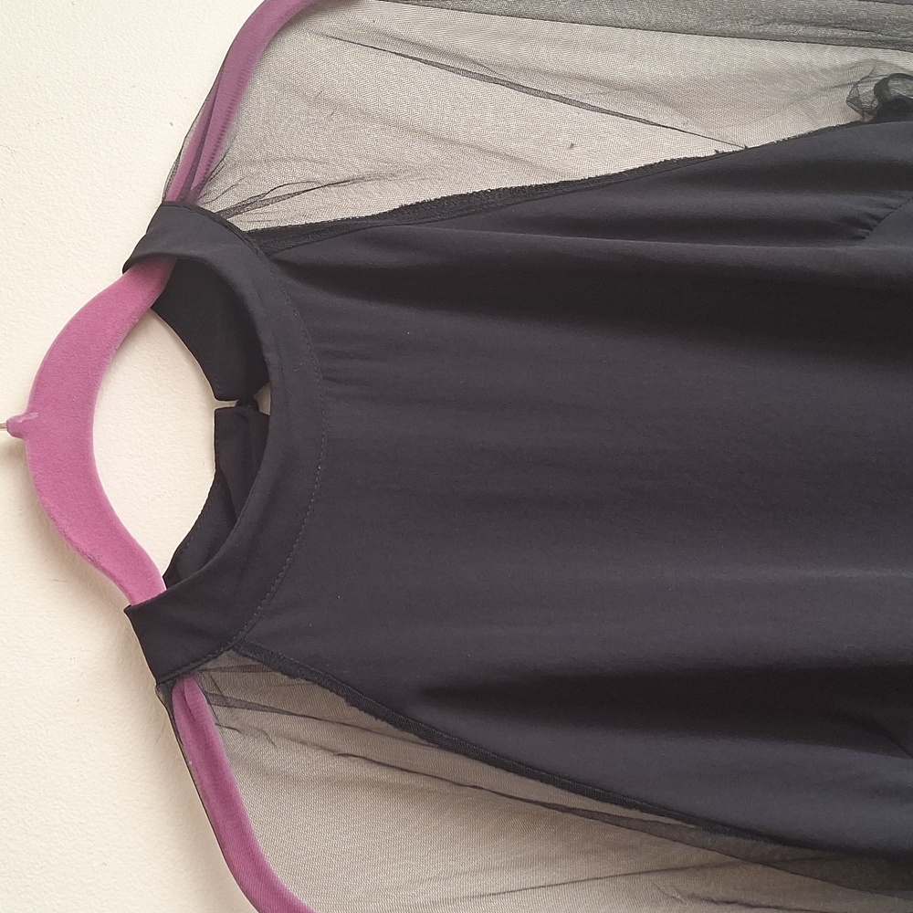 Elegant Black Sheer Sleeve Top